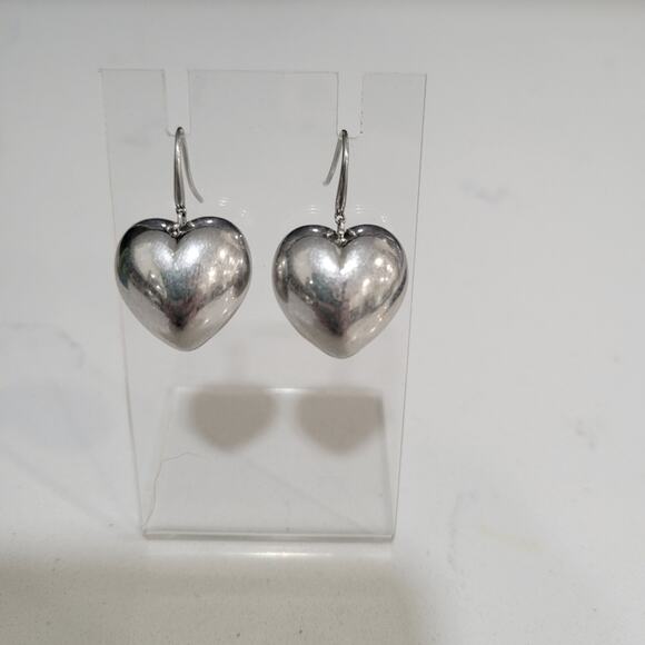 Tory Burch Heart Locket Earrings In Antique Pewter - Picture 2 of 15